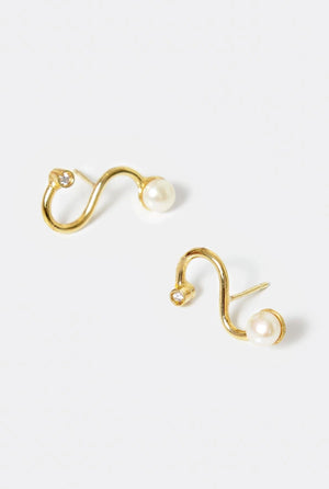 THE MIDNIGHT PEARL EARRINGS - VERMEIL