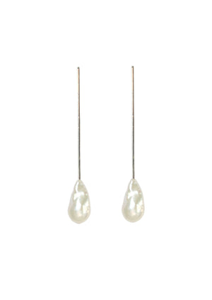 THE MOON PEARL EARRINGS - SILVER