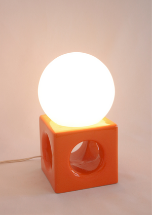 Unique space age ceramic table lamp, 1970's