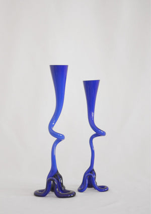 Twisted handblow glass vases from Italy, 1960's