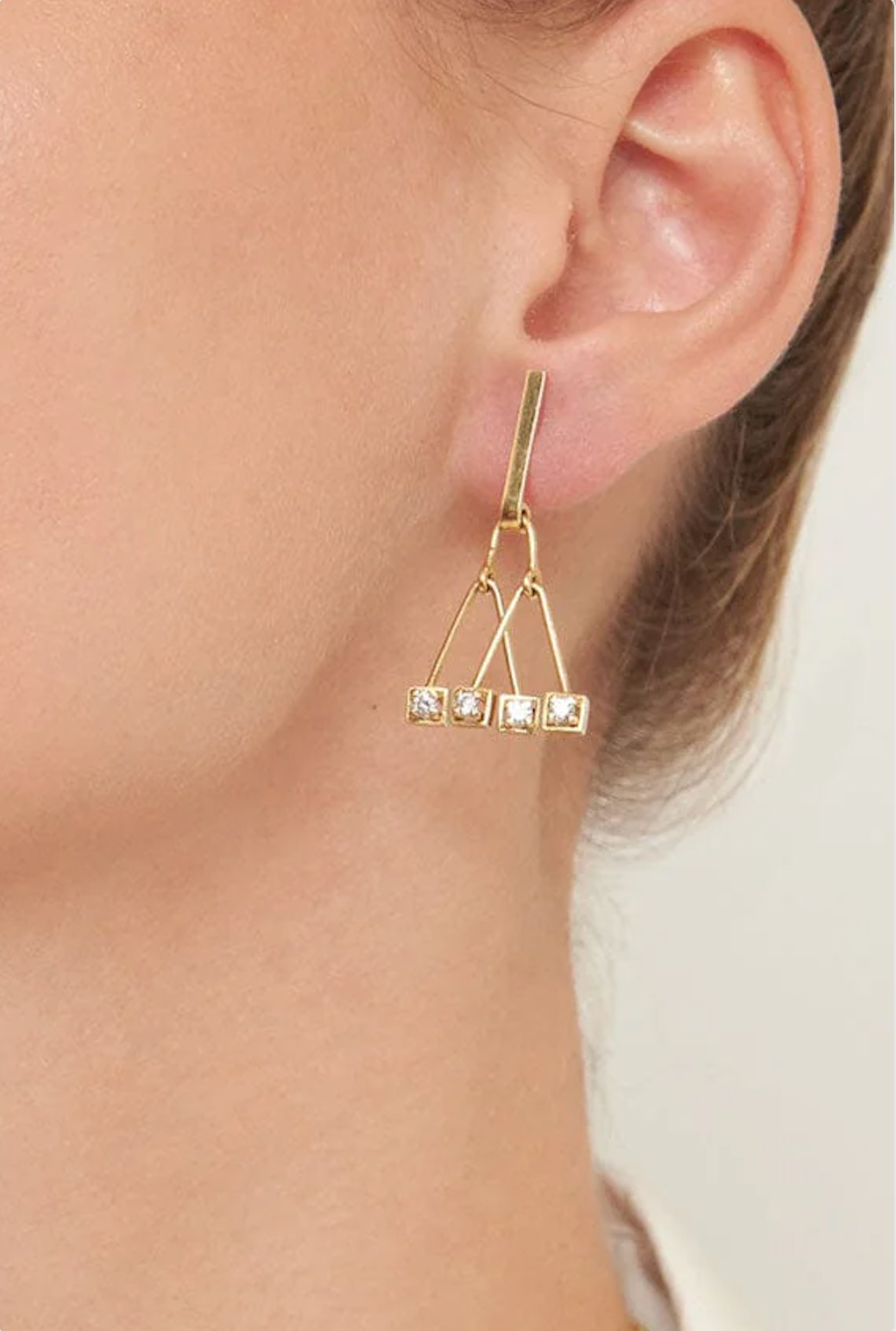 GRANDMA DIAMOND EARRINGS - Gold