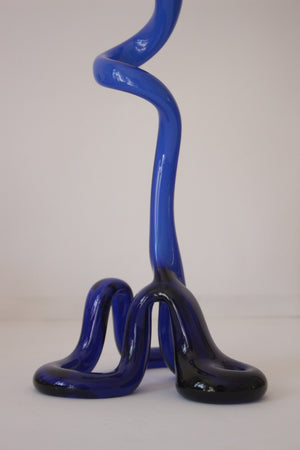 Twisted handblow glass vases from Italy, 1960's