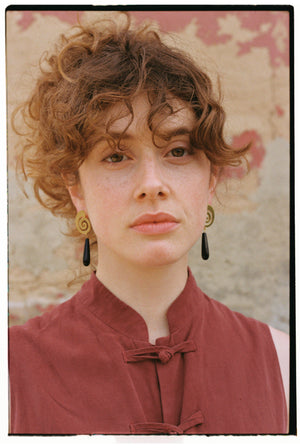 PALAIS TEARDROP ONYX EARRINGS