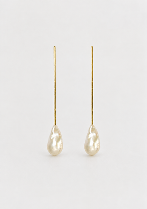 THE MOON PEARL EARRINGS - VERMEIL