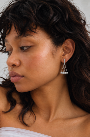 GRANDMA DIAMOND EARRINGS Silver