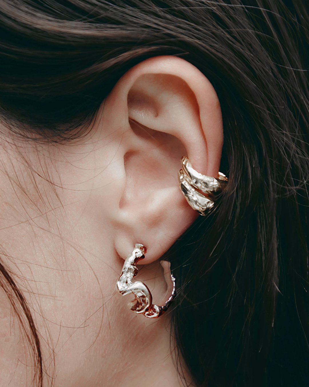 Set Earcuff + Continu earrings