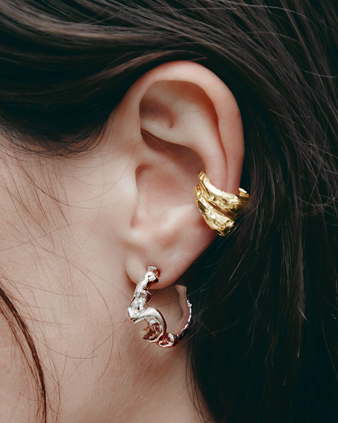 Set Earcuff + Continu earrings